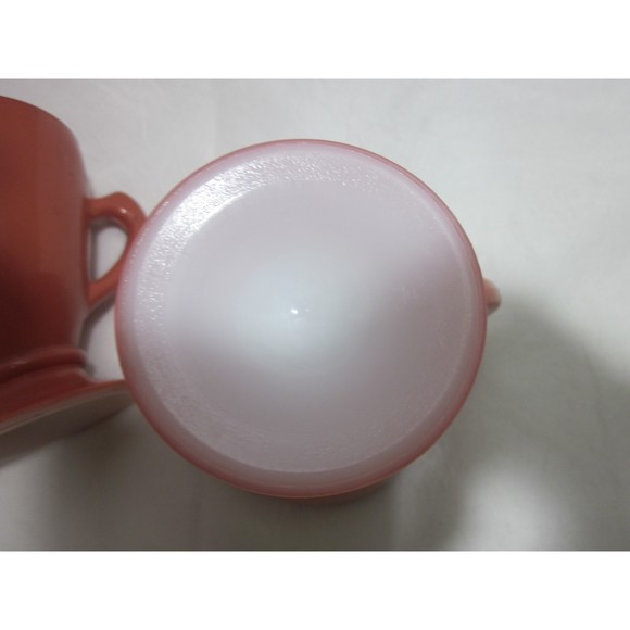 Hazel Atlas Ovide Rust Cream and Sugar Set Platonite Glass Mid Century Modern - Picture 7 of 8